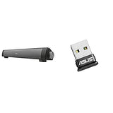 Trust Lino Wireless Soundbar Bluetooth Speaker, 20 W - Black & Asus USB-BT400 Nano Bluetooth Stick (use PS4 and Xbox One controller on PC, Bluetooth 4.0), Black