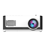 3D Portable Projector, 1080P High Definition LCD LED Home Theater Mini Projector, Built in HiFi Speakers, Compatible with HDMI, AV, USB and SD Card Ports (White)