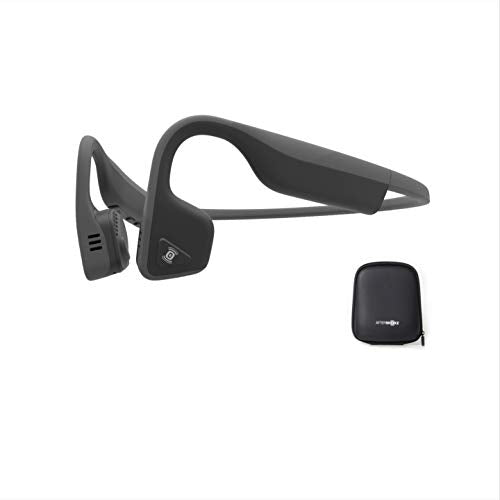 AfterShokz Trekz Titanium Open-Ear Wireless Bone Conduction Sports Running Headphones with Portable Storage Case, Grey