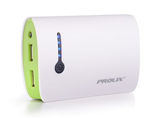 prolix-7800mah-portable-high-capacity-dual-port-external-battery-pack-power-bank-back-up-charger-lime-white image no. 1 buy in Dubai from Astronom at best price shipping worldwide by Prolix
