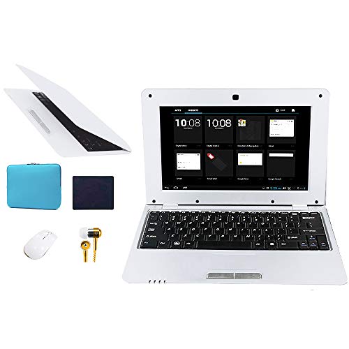 FANCY CHERRY 10 inch 8GB Laptop Netbook Notebook PC Ultrabook Android HDMI Dual Core WIFI Camera, Accessories Laptop Bag + Mouse + Mouse Pad + Earphone (White)
