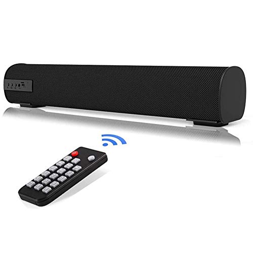 QSPORTPEAK S09 Sound Bar with Remote Control,Bluetooth Speakers Portable Wired and Wireless Speaker,Rechargable Outdoor Speaker,Stereo Superior Sound Deep Bass for TV/PC/Phones/Tablets