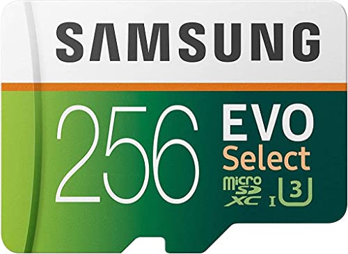 SAMSUNG: EVO Select 256GB MicroSDXC UHS-I U3 100MB/s Full HD & 4K UHD Memory Card with Adapter