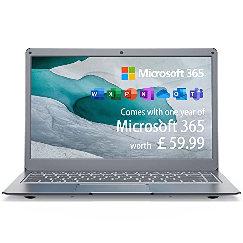 Jumper Laptop with Microsoft 365, 4GB RAM 64GB eMMC 13.3 Inch FHD Laptop (Windows 10, Inter ‎Celeron, Dual-band WiFi, BT 4.2, USB 3.0*2) Includes 1 Year Microsoft Office 365 Subscription Space Grey