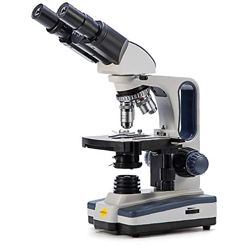 Swift Binocular Microscope SW350B for Adults,40X-2500X,Wide-field 10X and 25X Eyepieces, LED Illumination, Abbe Condenser, Double-Layer Mechanical Stage