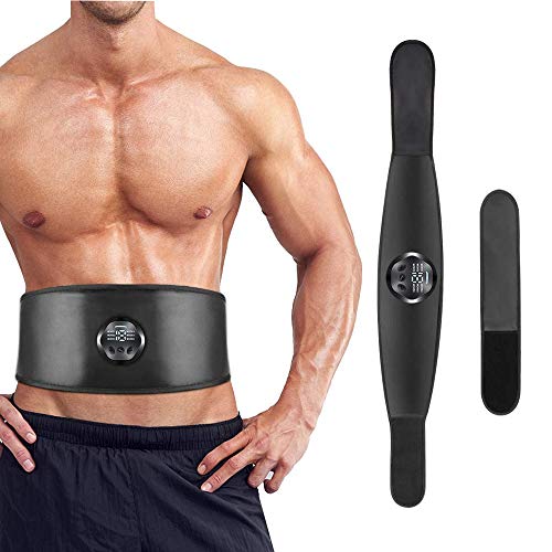 EMS Muscle Stimulator, ABS Trainer Belt Abdominal Exerciser Stimulator Toner Stomach Toning Belt Trainer Fitness Training Gym Workout for Men Women (NO NEED REPLACEMENT PADS OR GEL)