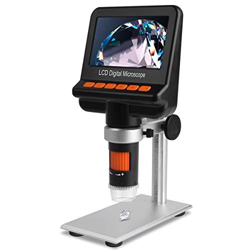12MP LCD Digital Microscope with Polarizer, Topnisus HD Output 1200x Magnification USB Microscope for SMD Soldering Work Jewelers Coins Collection