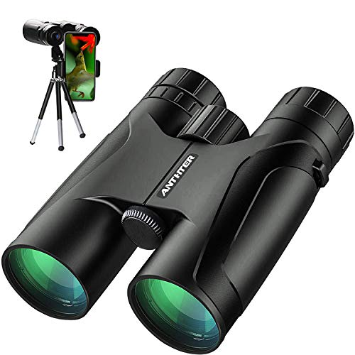 12X42 Powerful Binoculars, High Power HD Binocular for Adults with Smartphone Holder & Tripod, Waterproof Binoculars with Durable and Clear FMC BAK4 Prism Binoculars for Bird Watching, Camping, Hiking