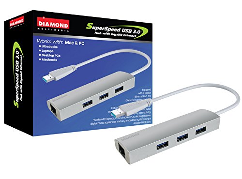 diamond-multimedia-usb303he-3-port-superspeed-usb-3-0-hub-and-gigabit-ethernet-lan-network-adapter-for-ultrabooks-laptops-desktop-pcs-and-macbooks-mac-desktops-windows-10-8-1-8-7-mac-os-and-linux-os-usb303he image no. 1 buy in Dubai from Astronom at best price shipping worldwide by Diamond Multimedia