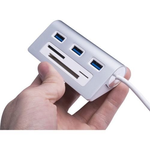 Sabrent Premium 3 Port Aluminum USB 3.0 Hub with Multi-In-1 Card Reader (12