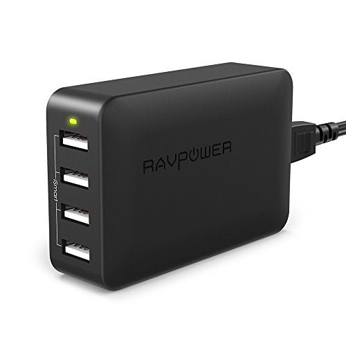 usb-charger-ravpower-36w-4-port-desktop-wall-charger-charging-station-with-ismart-technology-for-iphone-ipad-samsung-galaxy-google-nexus-motorola-htc-lg-nokia-lumia-and-more-black image no. 1 buy in Dubai from Astronom at best price shipping worldwide by RAVPower