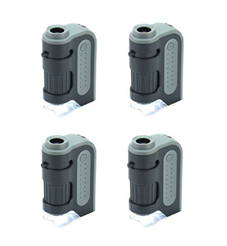CARSON MM-300MP Carson MicroBrite Plus 60 -120x LED Lighted Pocket Microscope - (Pack of 4), Grey