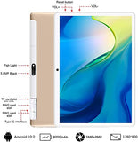 10 Inch Tablet Android 10.0 4GB RAM 64GB ROM + 128GB Expanded with IPS Screen HD Quad Core 1.6GHz Dual LTE SIM Tablets with WIFI | 8000mAh | Bluetooth | GPS | with Keyboard and Mouse (Gold)