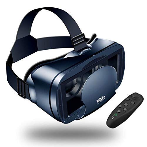 LEKAMXING VR Headset With Remote Controller Virtual Reality Headset for iPhone & Android 5.0-7.0inches Play Your Best Mobile Games & 360 Movies With Soft All Android Smartphone & Comfortable NEWEST