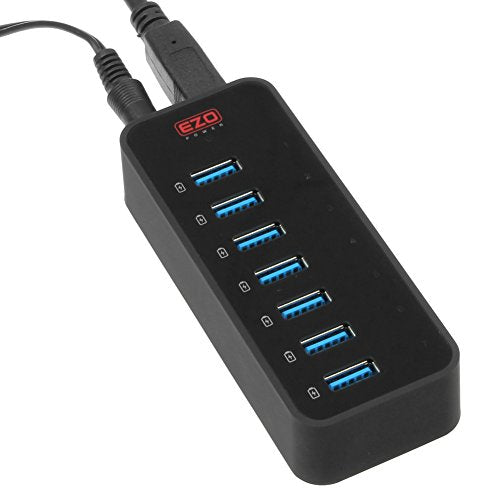 ezopower-7-port-sync-and-charge-usb-3-0-hub-with-5a-60w-charger-adapter image no. 1 buy in Dubai from Astronom at best price shipping worldwide by EZOPower