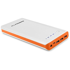 allpowers-high-capacity-16000mah-3-port-power-bank-portable-charger-with-ipower-technology-for-ipad-iphone-samsung-android-smartphone-5v-tablets-and-morewhite-orange image no. 1 buy in Dubai from Astronom at best price shipping worldwide by ALLPOWERS