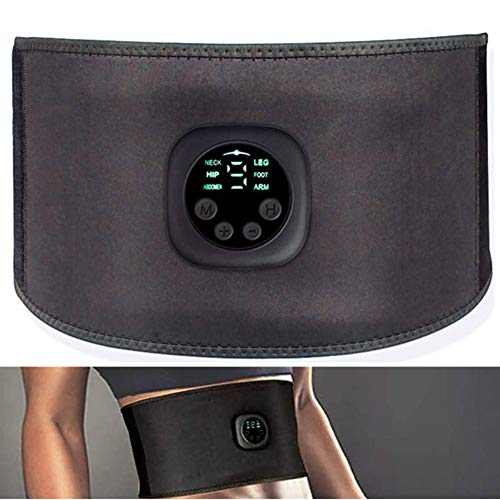 ABS Trainer Muscle Stimulation Toning Belt ABS Muscle Stimulator EMS Belt Abdominal Exerciser Arm Leg Trainer Fitness Training Gym Workout for Women Man (No Need Replacement Pads or Gel)