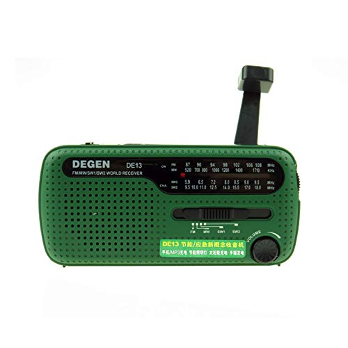 DEGEN DE-13 FM AM SW Crank Dynamo Solar Power Emergency Radio A0798A World Receiver Portable radio