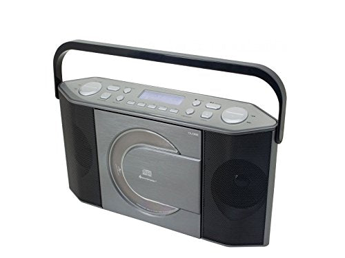 soundmaster Slimline Portable Radio with CD Player - AC Mains or Battery Powered (FM & DAB Radio (Dark Silver Grey))
