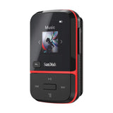 SanDisk 32GB Clip Sport Go MP3 Player, Red - LED Screen and FM Radio - SDMX30-032G-G46R