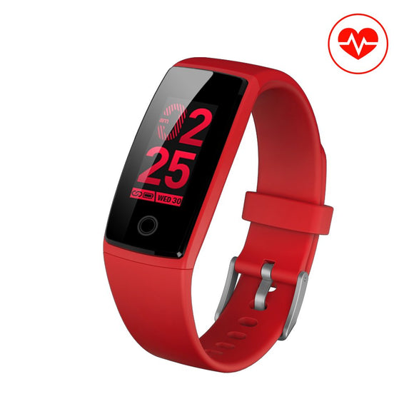 JC Beauty Fitness Tracker, NEW Technology Smart Watch Sport Band IP67 Waterproof with PHYSIOLOGICAL PERIOD REMINDER Heart Rate Monitor Smart Bracelet Wristbands Step Calories Counter (Red)