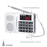 lcj-portable-fm-am-shortwave-multiband-radio-receiver-with-micro-tf-card-and-usb-driver-mp3-player-usb-charging-cable-1000mah-rechargeable-li-ion-battery-l-258-sliver image no. 2buy in Dubai from Astronom.ae gifts for him shipping worldwide