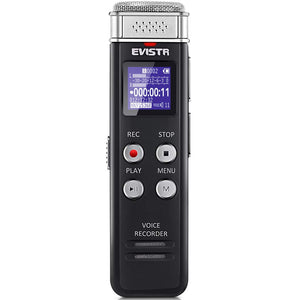 EVISTR 16GB Digital Voice Recorder Voice Activated Recorder with Playback - Upgraded Small Tape Recorder for Lectures, Meetings, Interviews, Mini Audio Recorder USB Charge, MP3