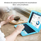 Laptop 10.1 Inch Notebook, Windows 10 Quad Core Netbook Computer Netflix, YouTube, WiFi, HDMI, with Laptop Bag, Mouse, Mouse Pad, Headphones (Blue)