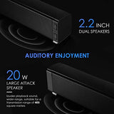 Soundbar PC and TV Speakers, Tensphy 120dB Bluetooth 5.0 Soundbar with Built-in Subwoofer, Surround Sound for 4K & HD & Smart TV, Bass Treble Adjustable, Optical, RCA Cable Included
