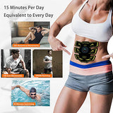 EMS Muscle Stimulator,Abs Trainer Abdominal Belt with LCD Display & USB Rechargeable, Portable Fitness Trainer for Abdomen with 10PCS Gel 6 Modes 9 Levels Portable Muscle Toner for Men & Women