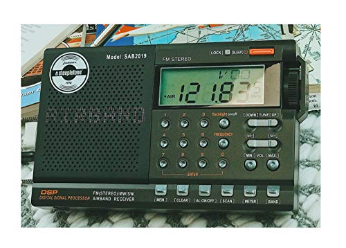 Steepletone SAB2019 Airband Radio Receiver, Airband, Shortwave, FM Radio (Radio + Batteries + Earphone)