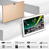 Tablet Android 10.0 - TOSCIDO Tablets 10 Inch 4GB/RAM, 64GB/ROM Tablet PC Octa Core, Dual SIM, WiFi Support Bluetooth Keyboard Mouse Tablet Cover and More Included - Gold