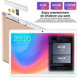 10 Inch Tablet Android 10.0 4GB RAM 64GB ROM + 128GB Expanded with IPS Screen HD Quad Core 1.6GHz Dual LTE SIM Tablets with WIFI | 8000mAh | Bluetooth | GPS | with Keyboard and Mouse (Tyrant Gold)