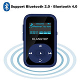 KLANTOP MP3 Player 8GB BluetoothDigital Clip Music Player with FM Radio Voice Record Function Special Design for Sport and Music Lovers (Blue)