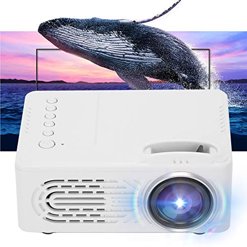 Home Mini Projector, Portable 1080P High Definition LCD Projector Multifunction Media Player Home Theater Meeting Video Player(White UK Plug)