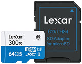 lexar-high-performance-microsdxc-300x-64gb-uhs-i-u1-w-adapter-flash-memory-card-lsdmi64gb1nl300a image no. 3 buy in UAE from Astronom.ae gadgets with COD  