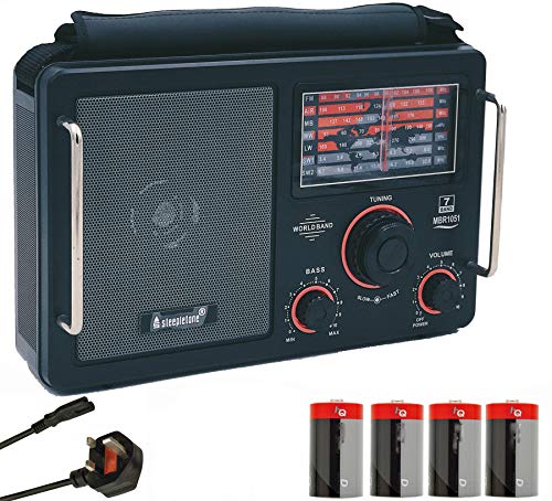 Steepletone MBR1051-19 (Mk 4 Model) High Sensitivity World Multi Band Radio Receiver - Airband - Shortwave - FM - MW & LW (AM) - 7 Band - ELECTRIC & BATTERY (Batteries INCLUDED) - Black