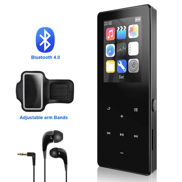 CENLUX MP3 Player, 8GB with Bluetooth 4.0 Ultra Slim Portable Lossless Digital Audio Player with FM Radio/Voice Recorder/Video Play.Expandable Up to 128 GB (Metal Shell Touch Buttons)
