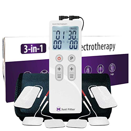 Tens Unit Muscle Stimulator Machine for Pain Relief & Therapy Management with Limited Edition Carrying Case. Rechargeable Electrotherapy Device. A Dual Electrode Channel Pulse Electronic Massager.