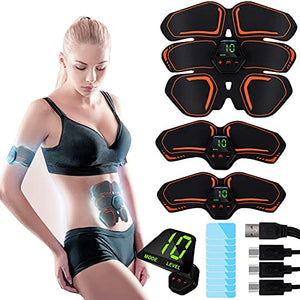 Celtics Abdominal Muscle Stimulator 10 Modes And 20 Levels-Abs Stimulator Rechargeable LCD Display, 10 Pieces of Gel Portable 3-in-1 USB Abdominal Muscle Strength Fitness, Exercise Equipment Portable