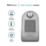Pro Breeze Mini Heater - Ceramic Fan Heater perfect for Desks and Tables - Personal PTC Heater, White