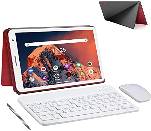 8 Inch Tablet Android 10.0, Quad Cord, 32GB ROM 3GB RAM 128GB Scalable, WIFI, Cameras, 1280*800 HD IPS Screen - DUODUOGO E8 Inch Tablet Pad GMS Google Certification (red)
