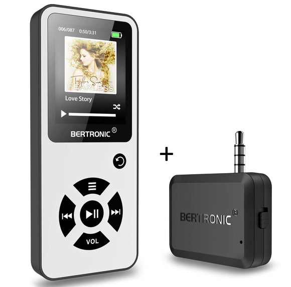BERTRONIC Made in Germany BC01 Royal MP3-Player - Music/Video Player - Up to 100 hour battery, portable player with Loudspeaker - Storage up to 128 GB by microSD card