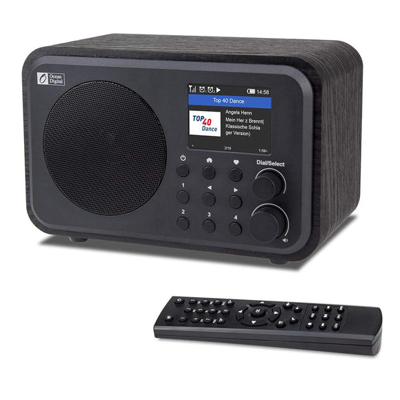 Ocean Digital WiFi Internet Radios WR-336N Portable Digital Radio with Rechargeable battery, Bluetooth Receiver, 4 Preset Buttons, UPnP & DLNA, 2.4
