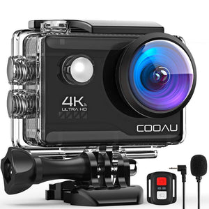 COOAU 4K 20MP Action Camera 170° Wide-Angle WiFi Waterproof Remote Control with EIS System, 20 Accessories-3
