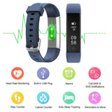 Letsfit ID115UHR Fitness Blue Heart Rate Sleep Monitor and Step, Waterproof Activity Tracker with Calorie Counter, Pedometer Watch for Kids Women Men, Blue, Standard