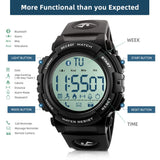 Beeasy Mens Sports Digital Watches Outdoor Waterproof Smart Watches Bluetooth Fitness Tracker Watches Military with Calorie Counter Pedometer Remote Camera SMS Call Notification APP for iOS Android