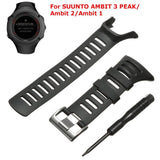 Suunto Ambit Watch Band Replacement Kits, Soft Rubber Watch Band Adjustable Watch Strap Watch Accessories for Suunto Ambit 1/2/2S/2R/3 Sport/3 Run/3 Peak, Screwdriver and Screws Included