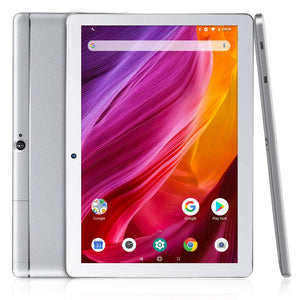 Dragon Touch 10 Inch Tablet, 2GB RAM 16GB ROM Storage, Quad-Core Processor, 10.1 IPS HD Display, Micro HDMI, Android Tablets 5G Wi-Fi, Metal Body - K10 Silver