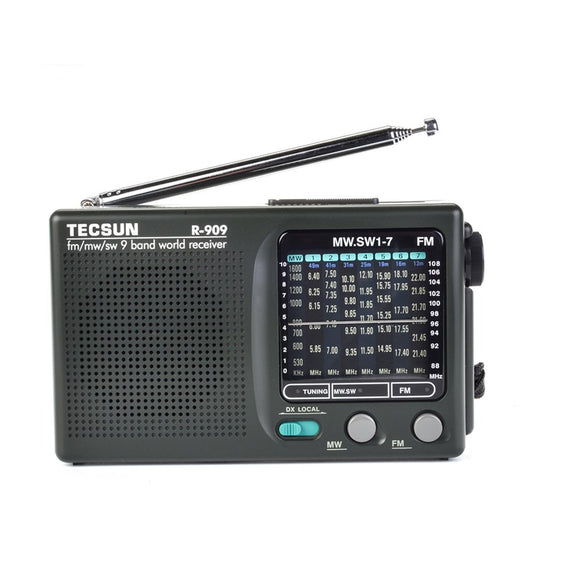 TECSUN R-909 Portable Radio AM/FM/SW 3 Band Shortwave Radio Receiver Radio for Old Man (UK-909)